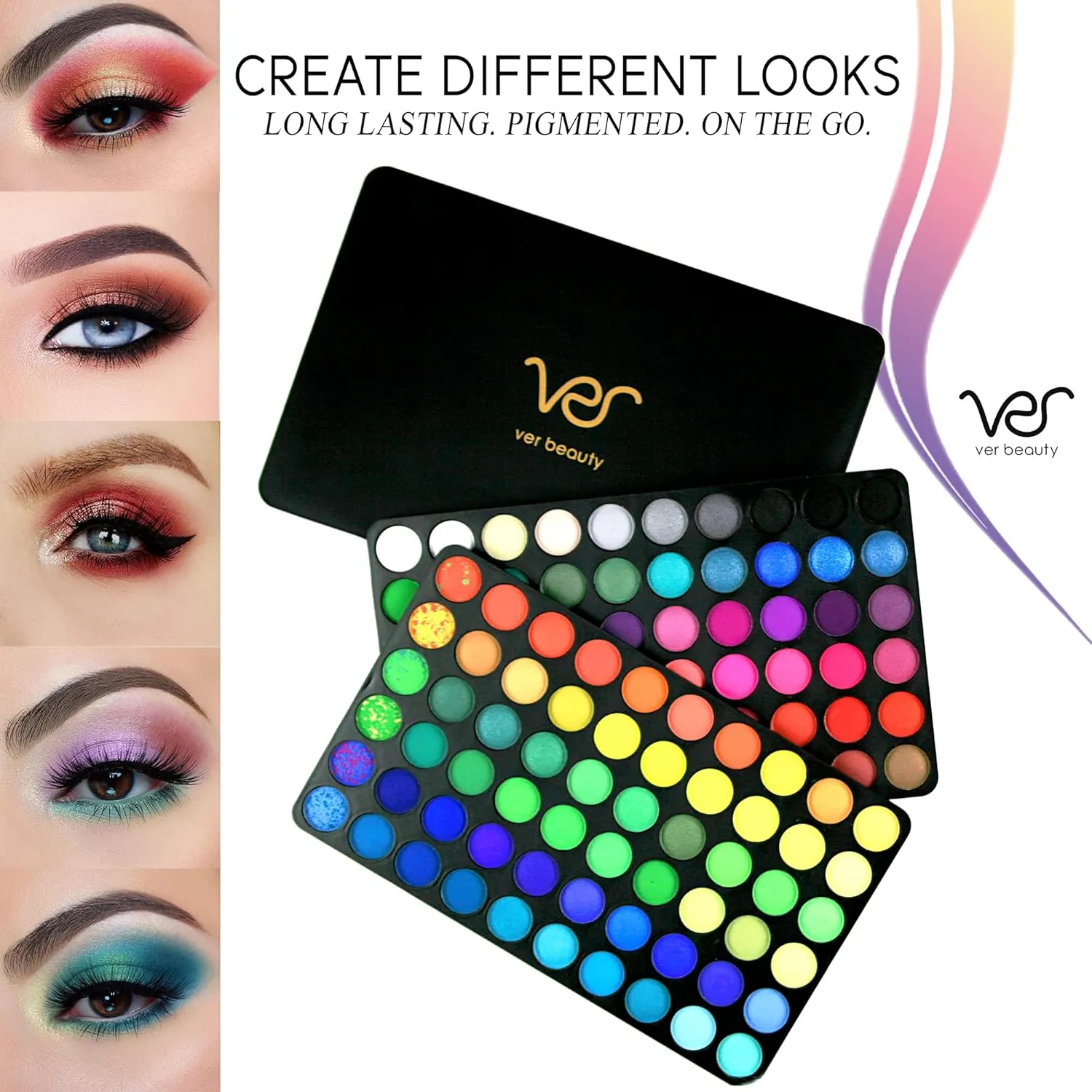 Ver Beauty Color Eyeshadow Palette Makeup Set (120 Shades) Highly Pigmented Eyeshadows for Beginners & Professionals, Shimmer & Matte Cosmetic Kit, Eyebrow Powder, Eye Kit, Premium Eyeshadow Collection, Multicolor (VMP1211TMBS)