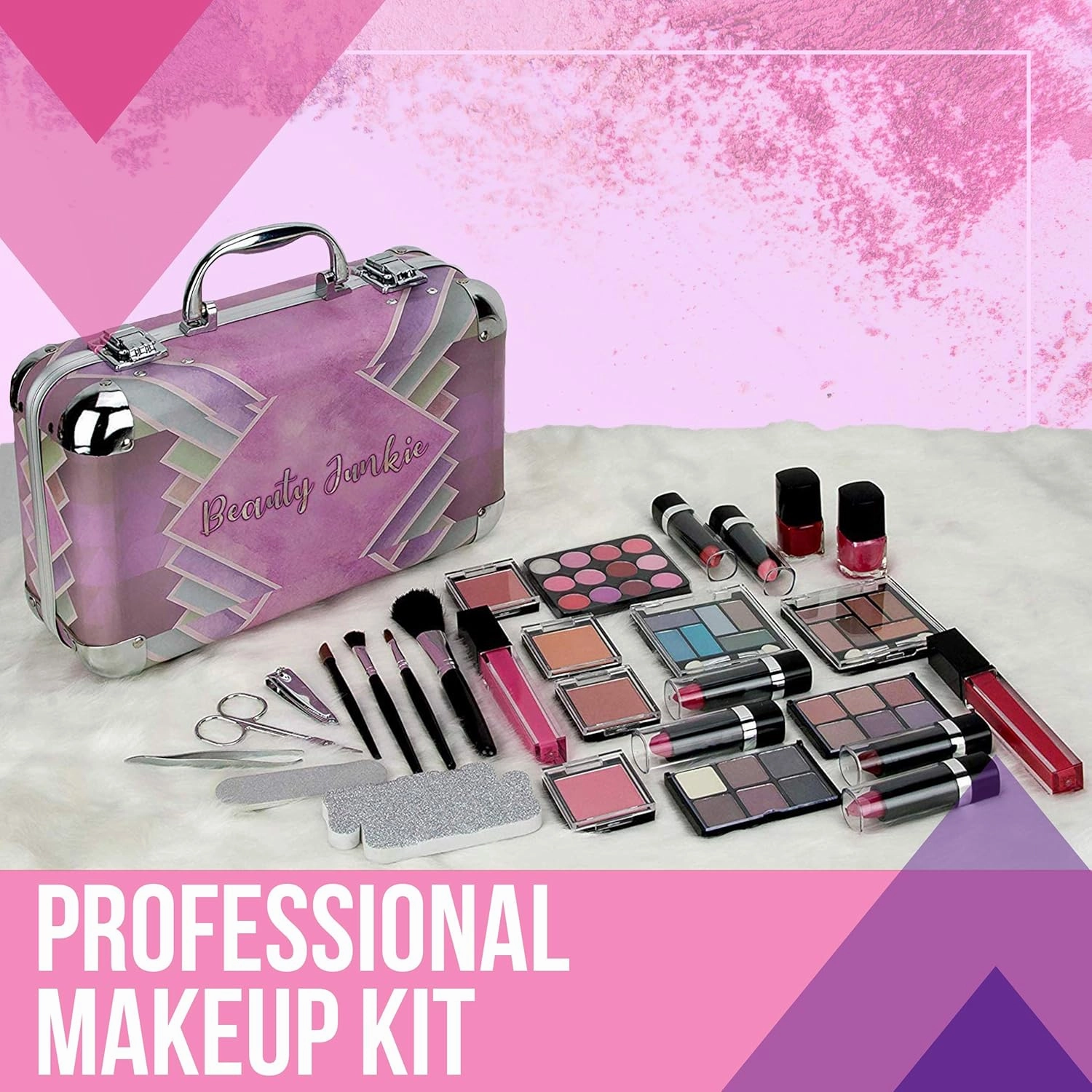 Ver Beauty Starter Carry-All Teen Makeup Kit Gift Set, Pink, 1 Count