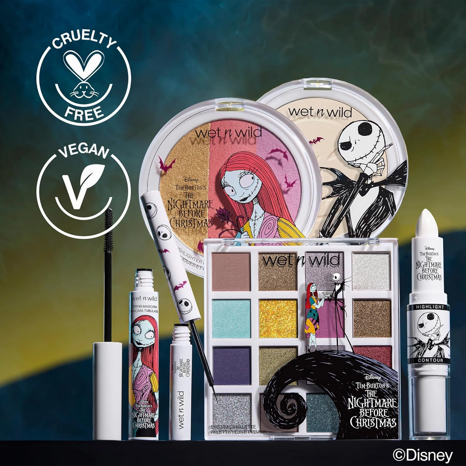 wet n wild Nightmare Before Christmas Liquid Eyeliner, Semi-Sheer Buildable Glitter Formula, Richly Pigmented Color, Flexible Precision Brush for Easy Application, Cruelty-Free - Dare to Play